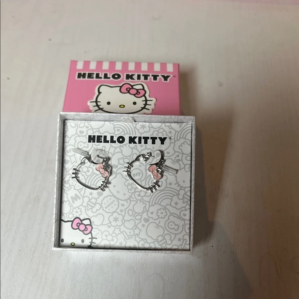 Hello Kitty Pink and Silver Kids Earrings